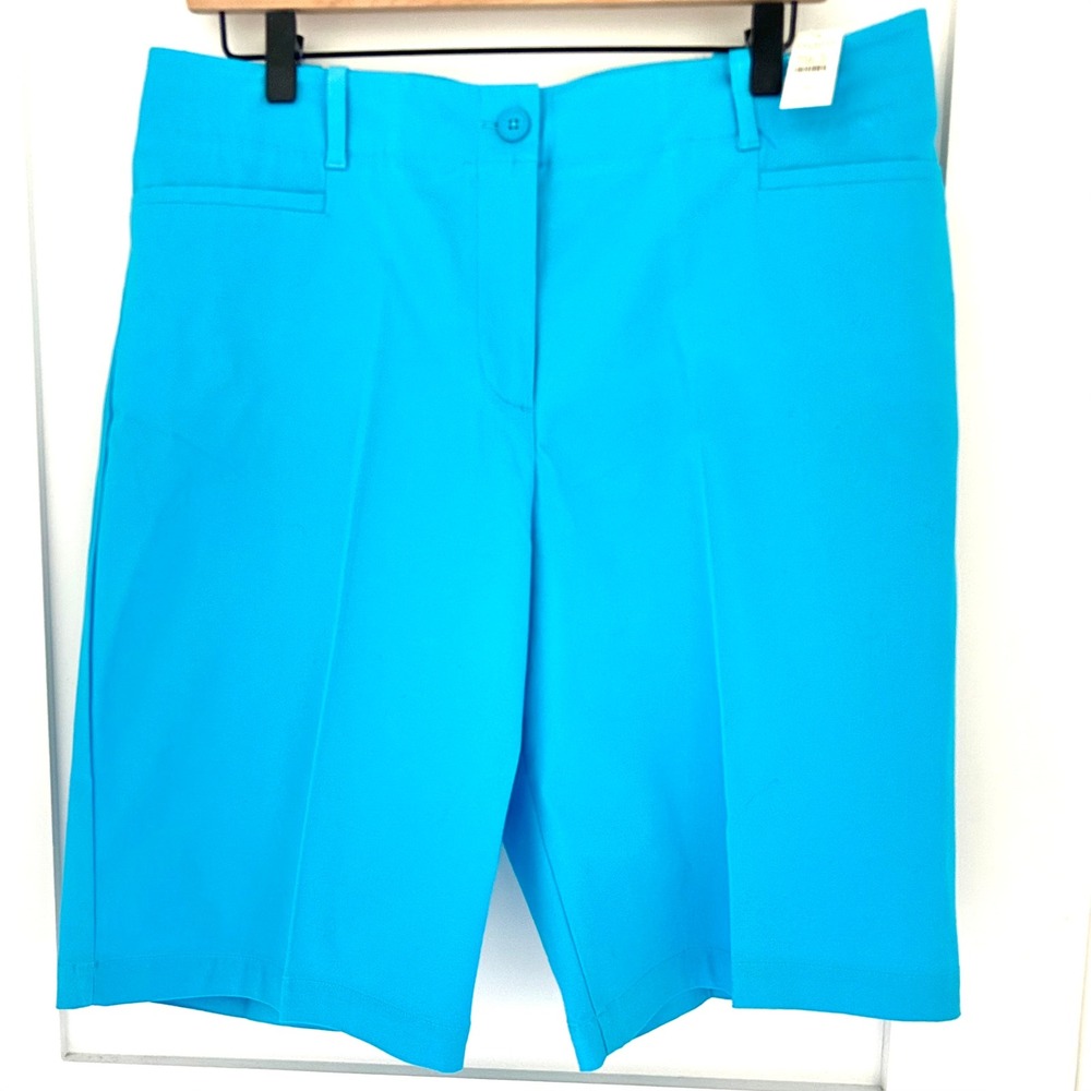 NWT Talbots Women's Turquoise Blue Cotton Stretch Bermuda Shorts Size 12 - Picture 11 of 11
